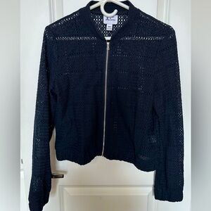 Lace Pattern Bomber Jacket